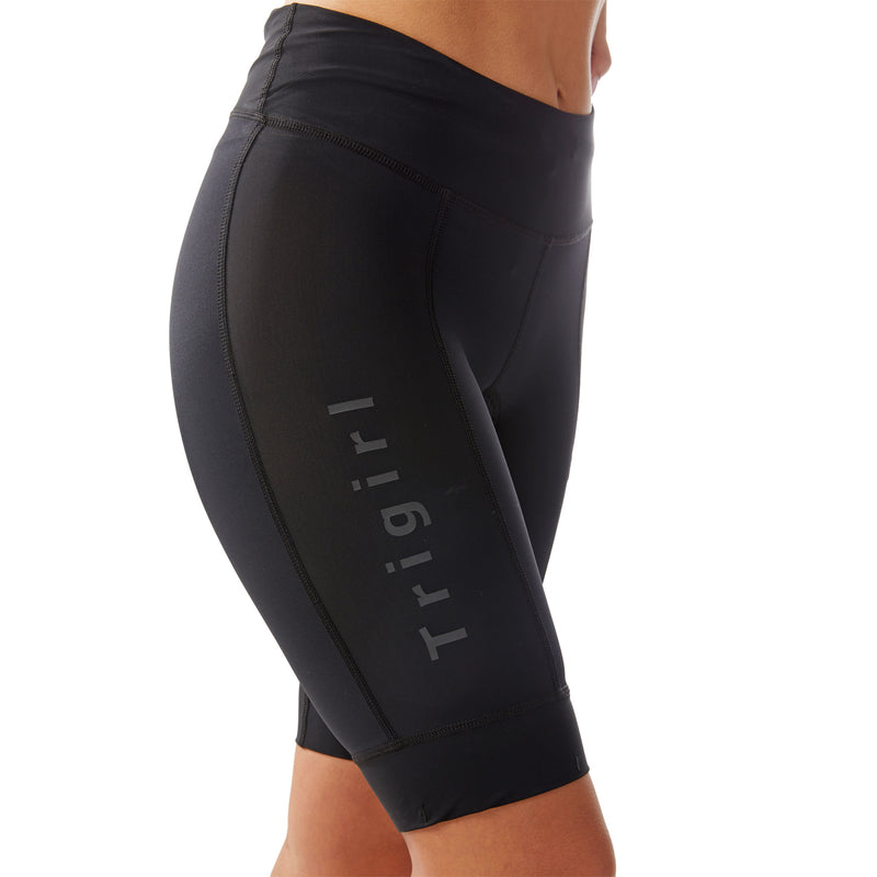 Icon Long Tri Shorts, Long Leg, High Waist, Black